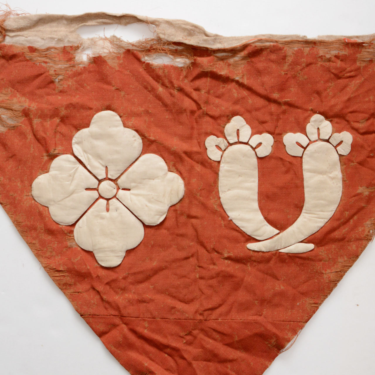 Antique Japanese Textile Flag (Edo – 1865) | Hand-Inked “Shaku