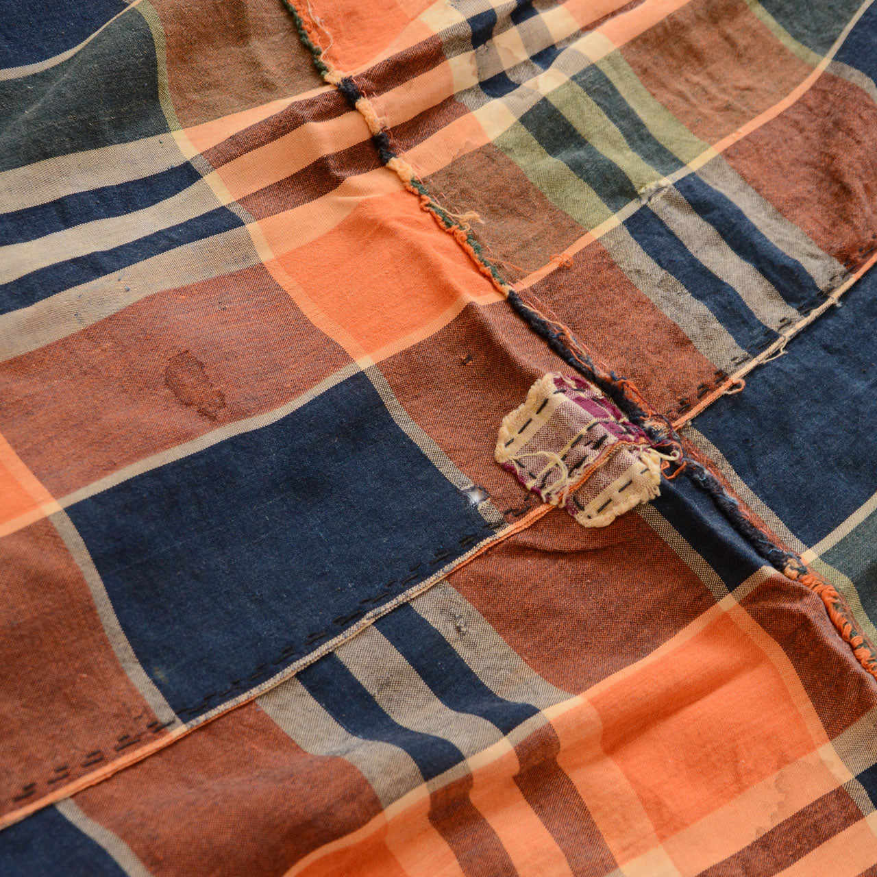 Antique futon fabric unfolded, two-cloth construction, Showa era