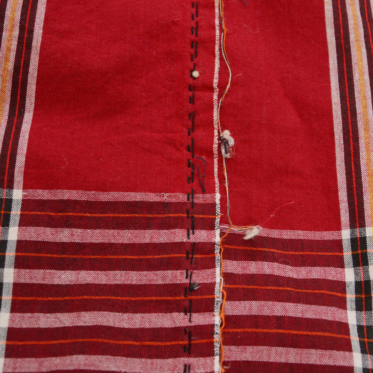 ビンテージ　かけ布 Japanese Vintage Boro Fabric | Red & Navy Plaid Cotton | NAMBA SHOUTEN
