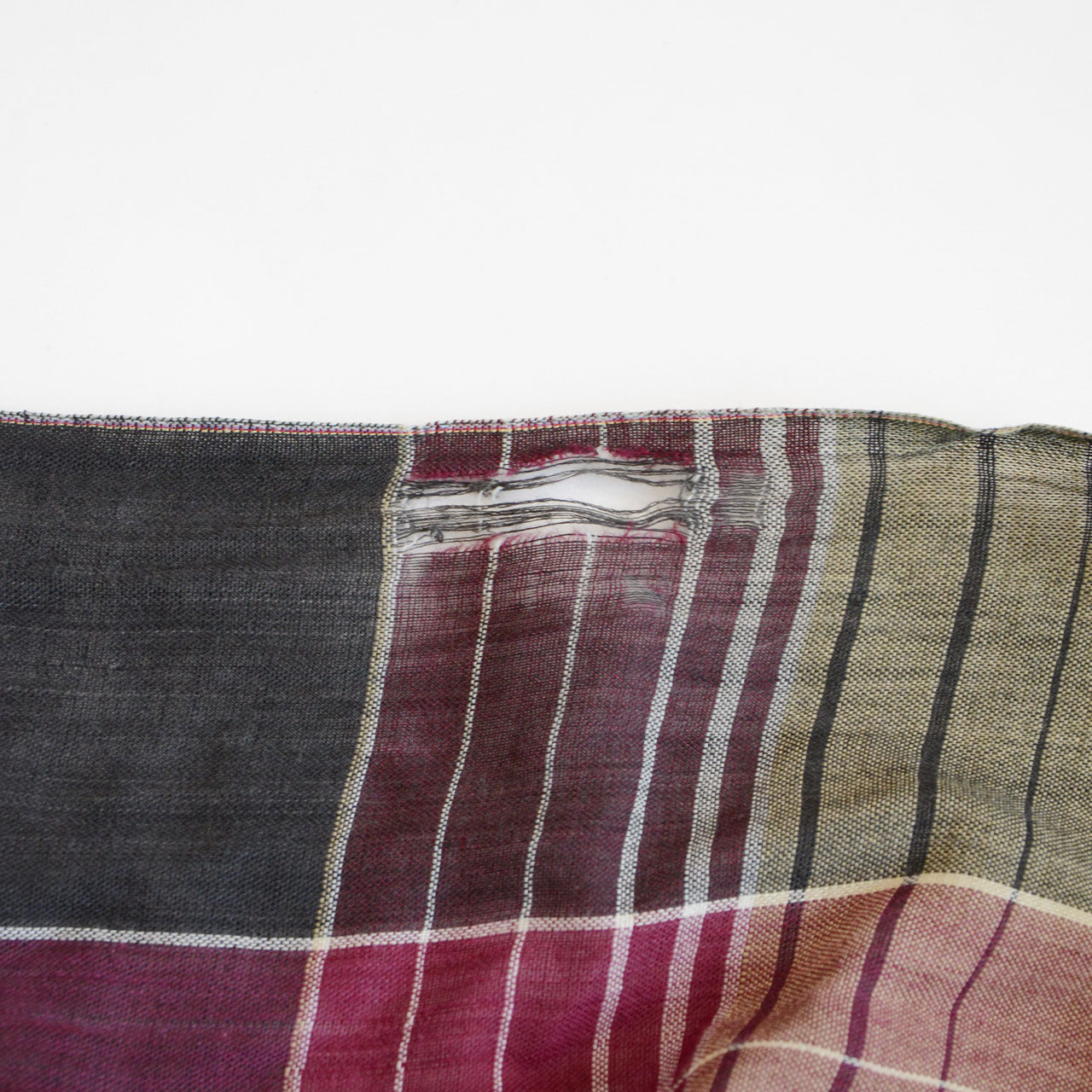 Reclaimed Japanese futon cover fabric, handmade cotton textile with visible aging