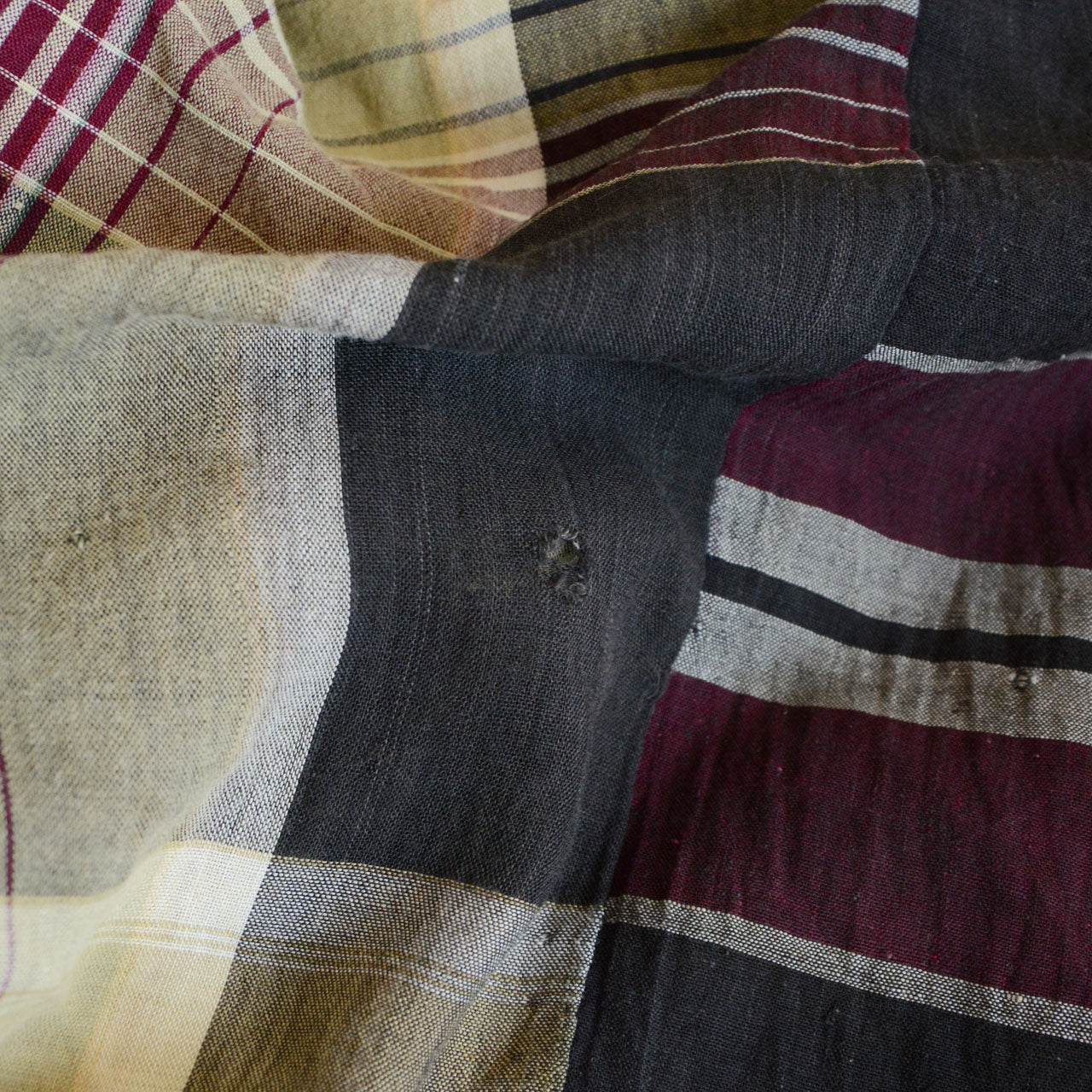 Large size Japanese cotton textile, reclaimed futon cover fabric from early Showa period