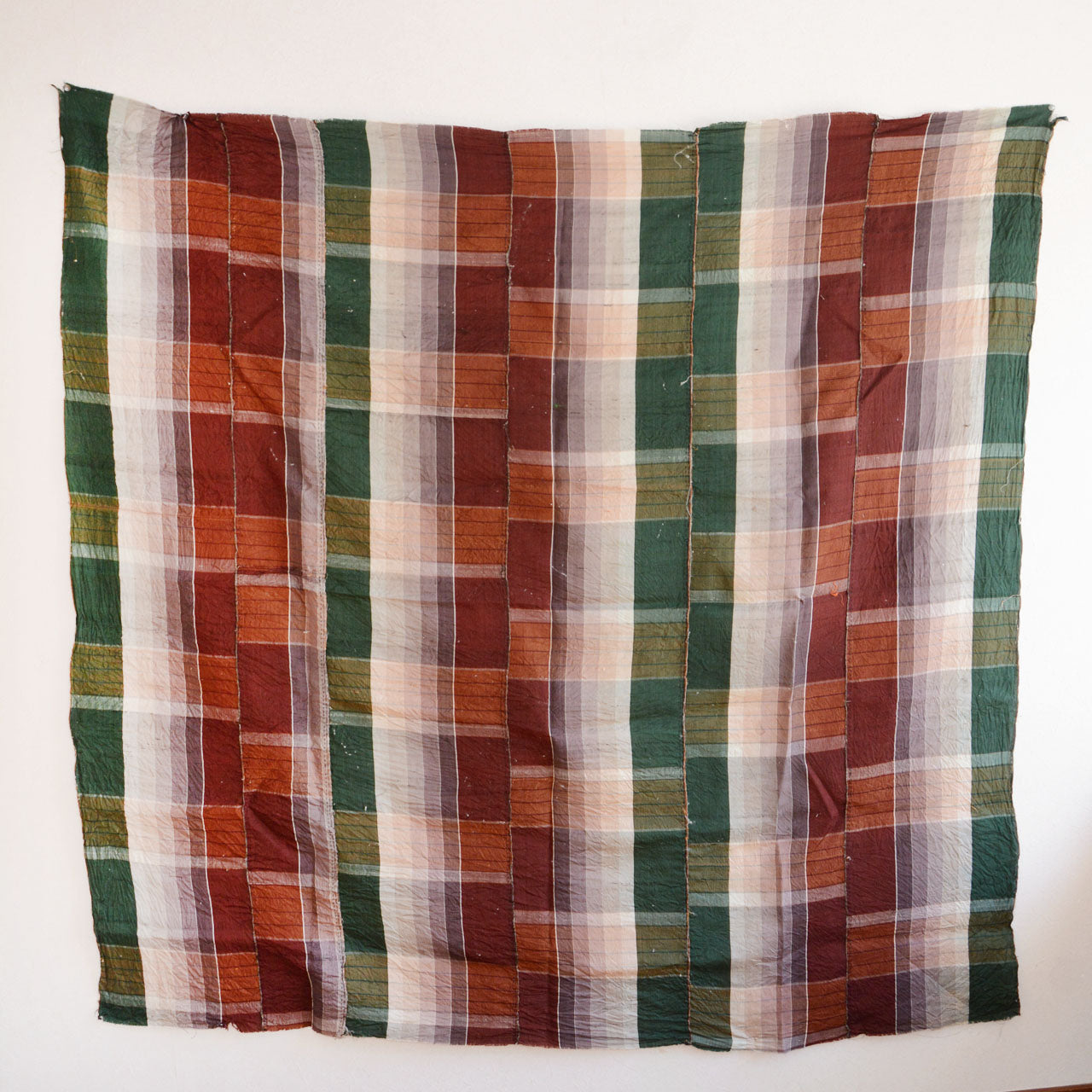 Unique one-of-a-kind Japanese boro-style fabric for sewing and crafts