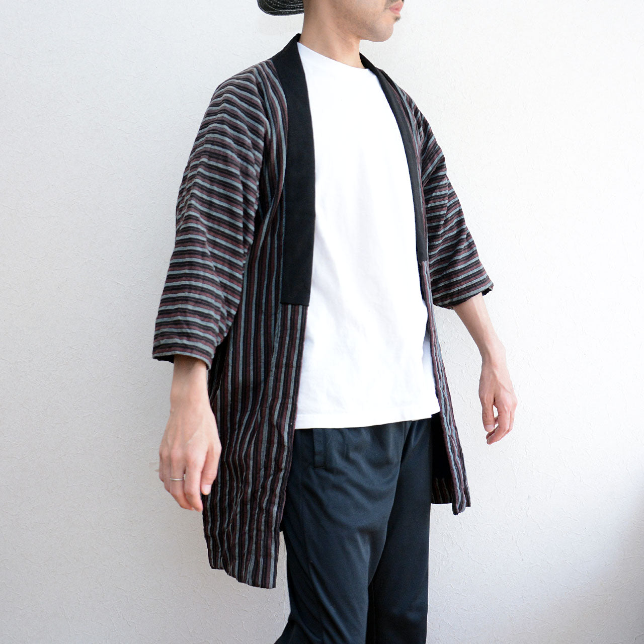 Japanese Noragi Jacket, Rustic Vintage Cotton, Unique Textile