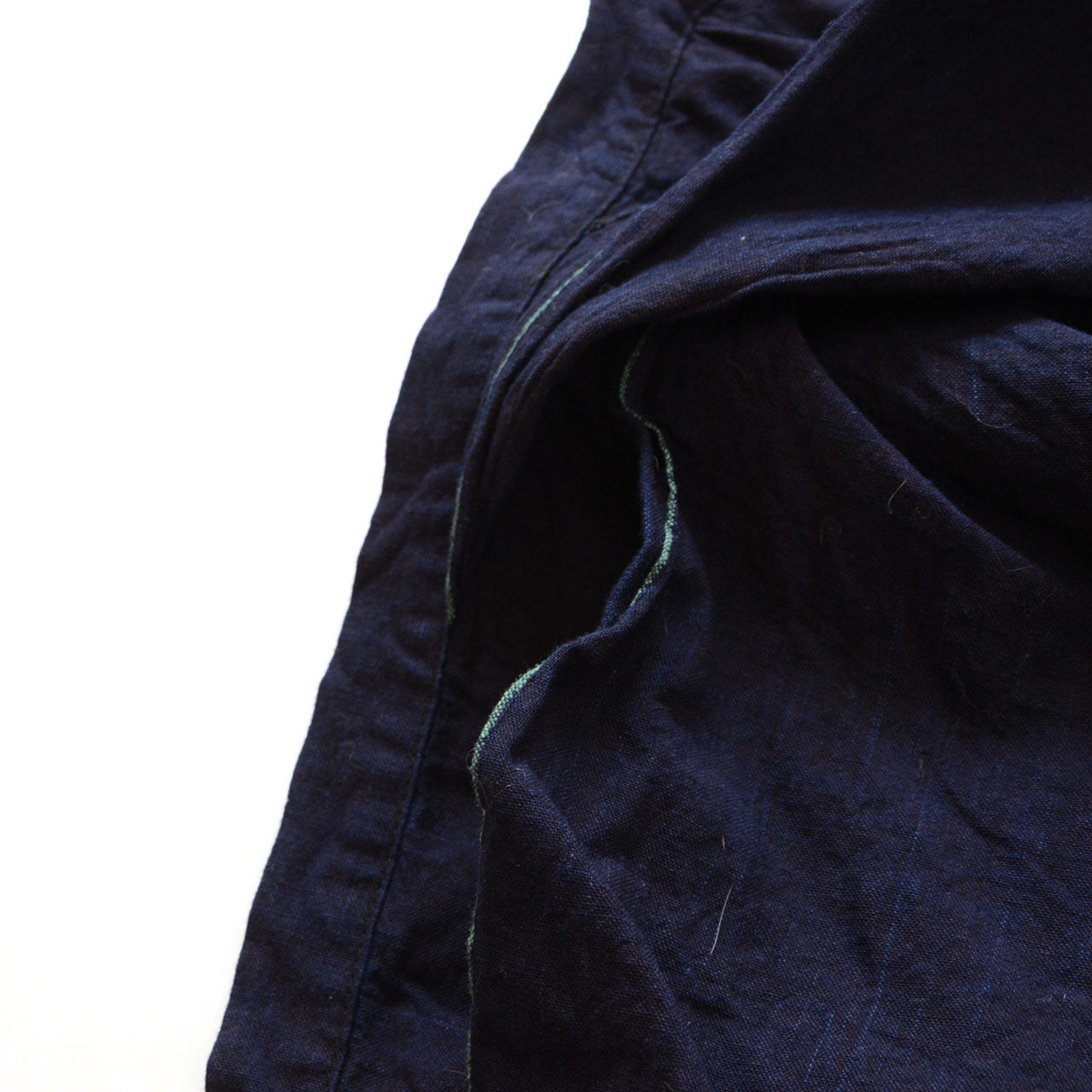 Vintage indigo cotton momohiki with reinforcement patches - Japanese workwear heritage
