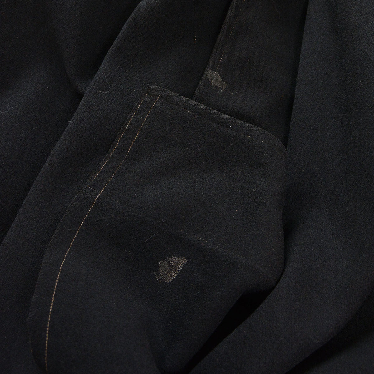 Black lining of a Bankara mantle with visible staining.