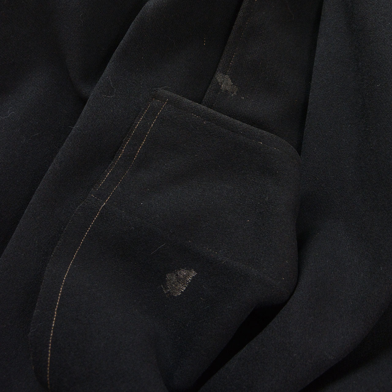 Black lining of a Bankara mantle with visible staining.