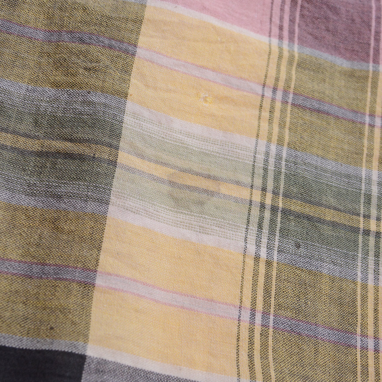 Staining on vintage Japanese cotton fabric — aged marks consistent with decades of domestic use