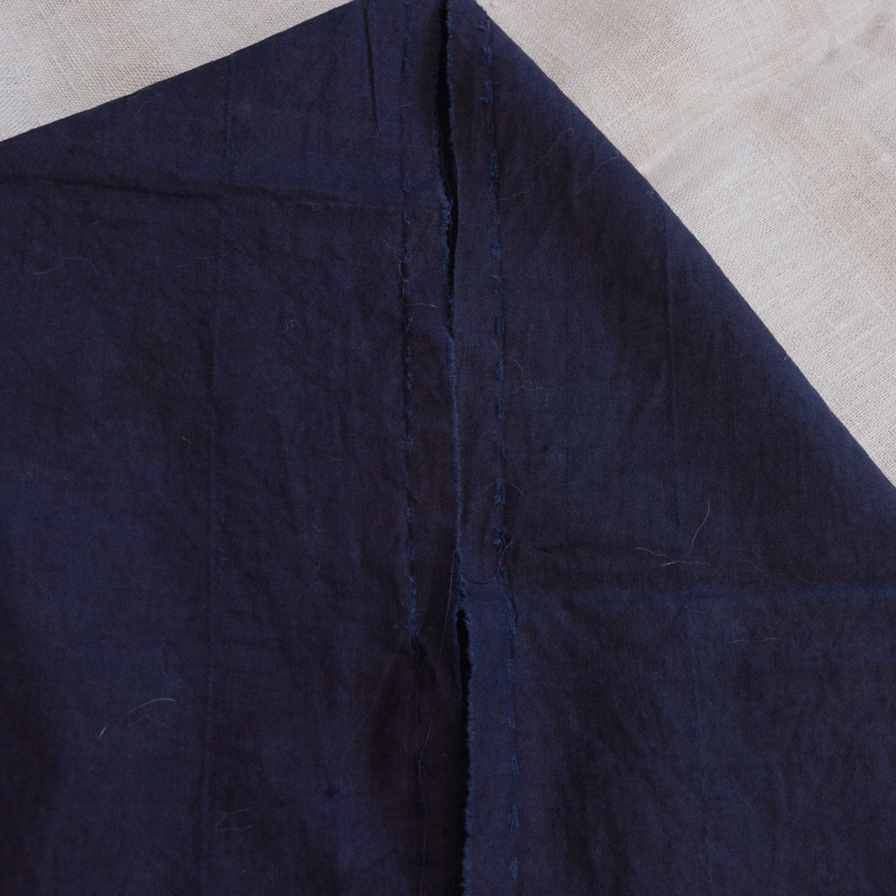 Rare Japanese vintage fabric remnants, plain weave cotton, patchwork and sashiko material