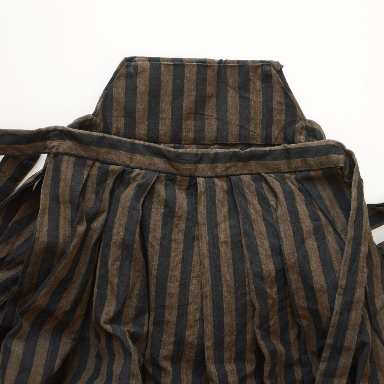 Japanese antique fabric, striped andon hakama, unique texture for slow-living