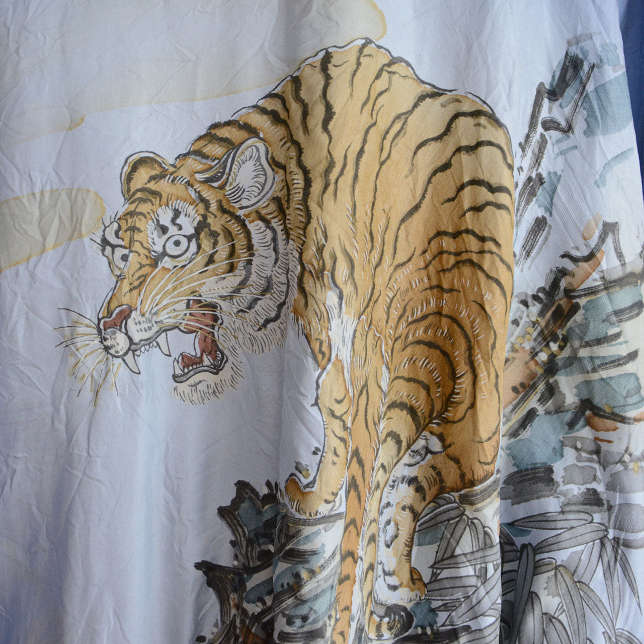 Traditional Japanese haori jacket with tiger themed lining