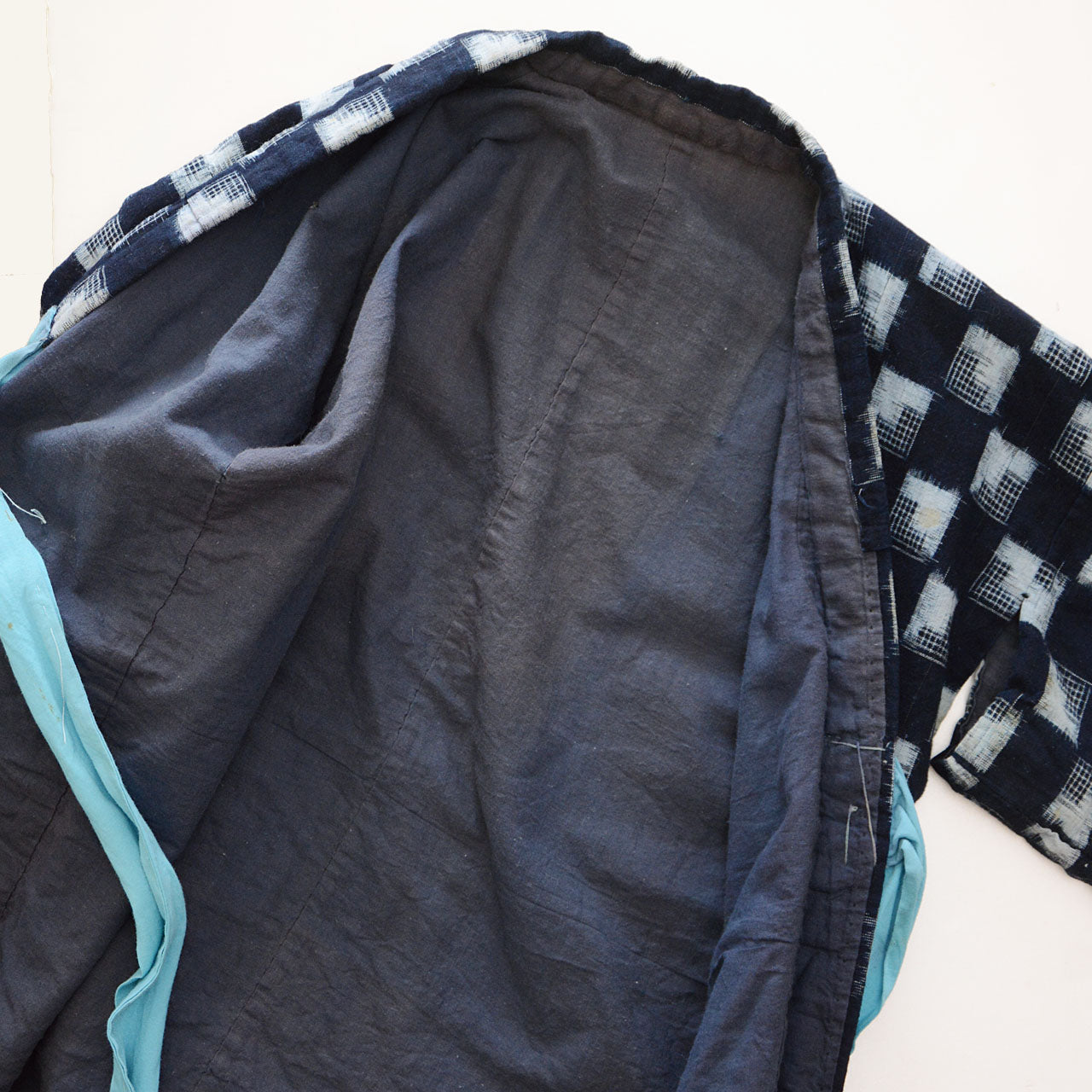 Japanese Cotton Kimono Robe with Ornamental Cord Detail