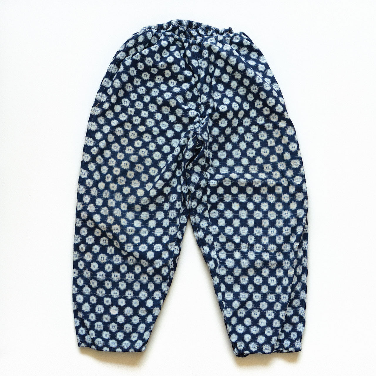 Boro monpe, hand-stitched indigo kasuri cotton, Japan vintage workwear