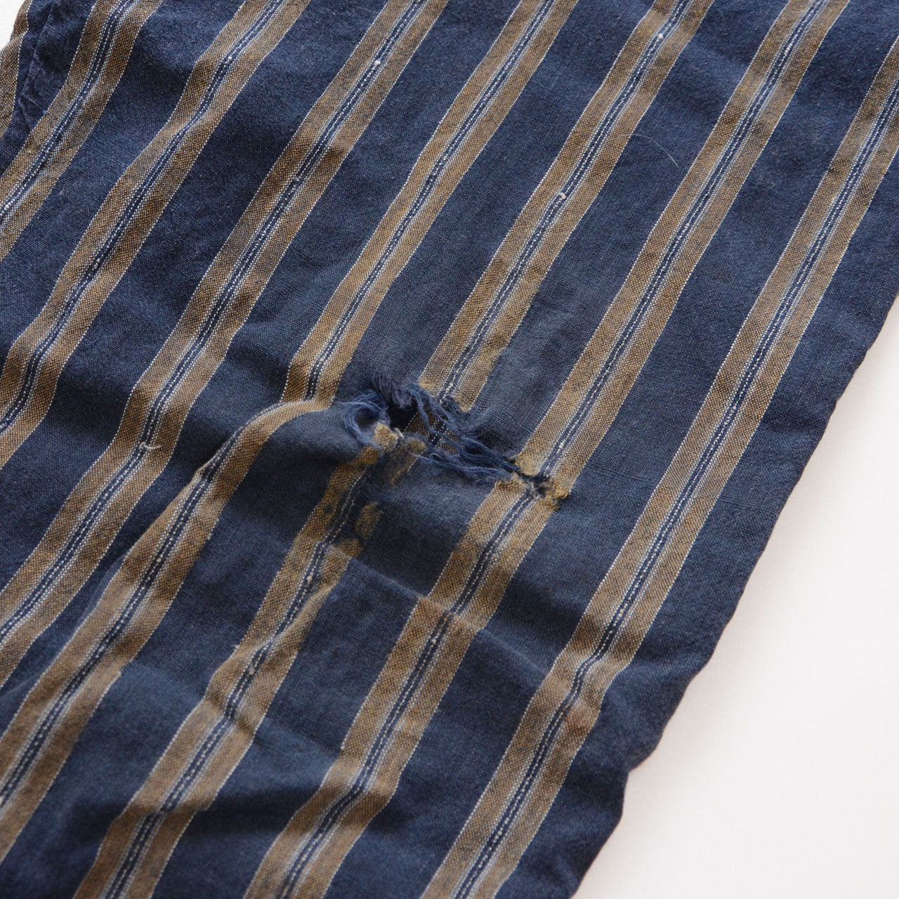 Japanese vintage monpe, striped woven cotton, traditional workwear, circa 1950s–1960s