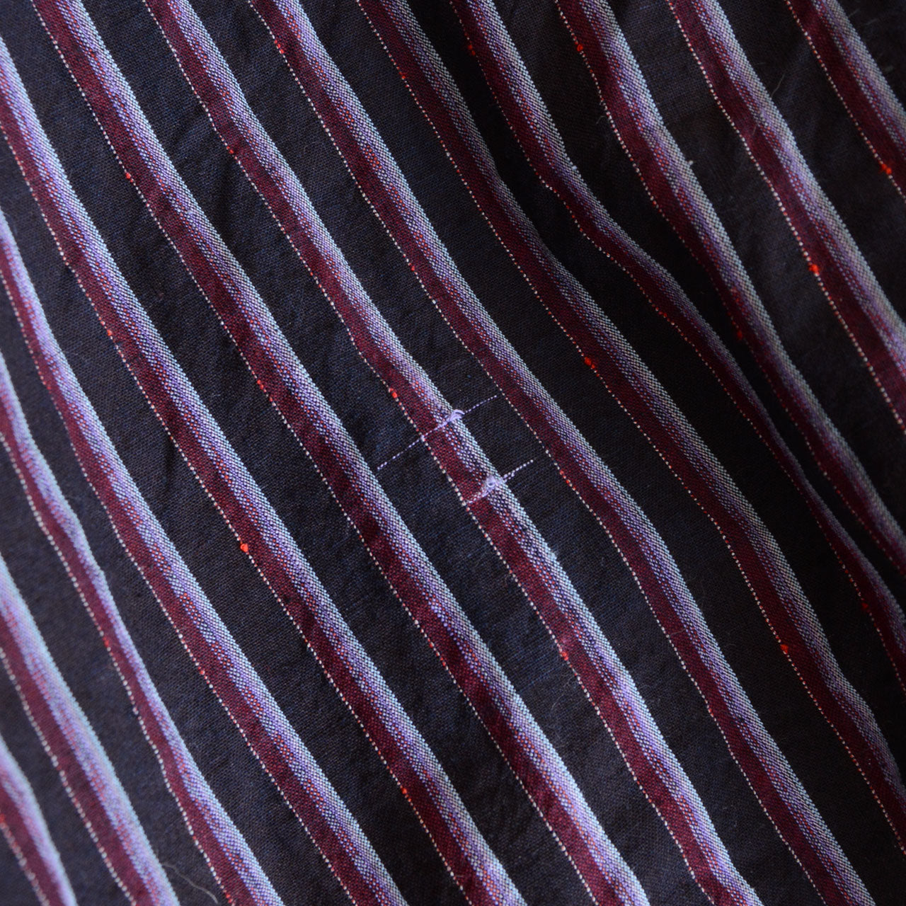 Japanese boro workwear garment made from striped cotton textile