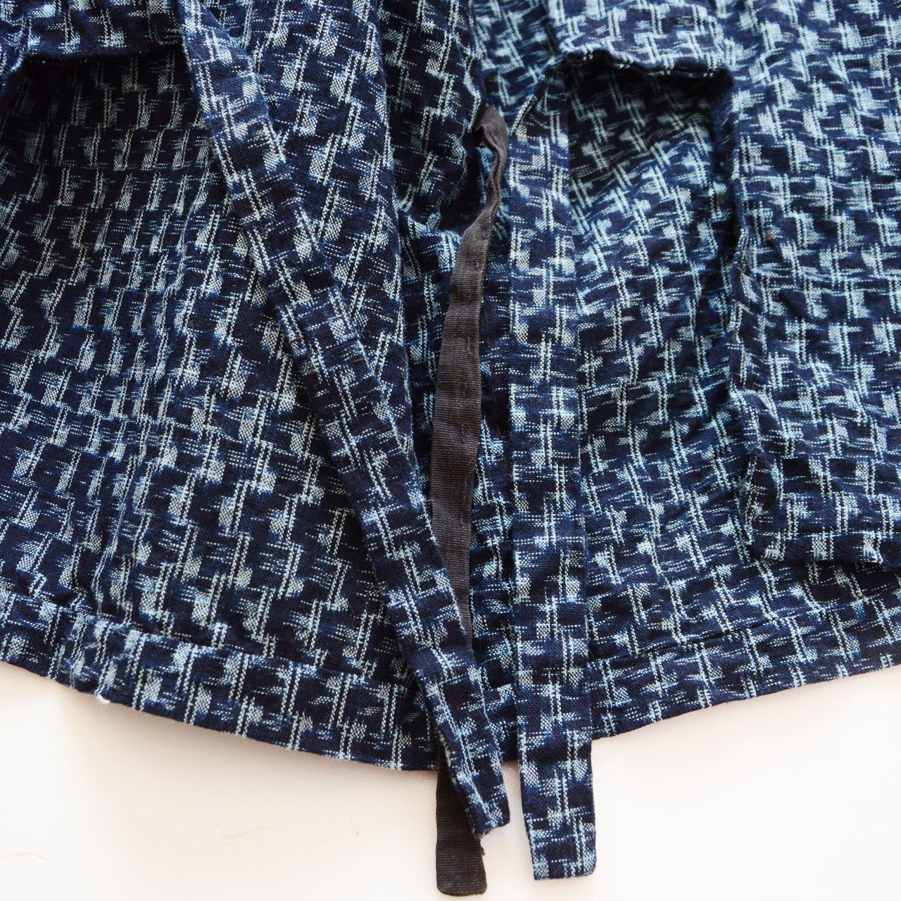 Showa era noragi uwappari — indigo kasuri cotton, remake and upcycling material