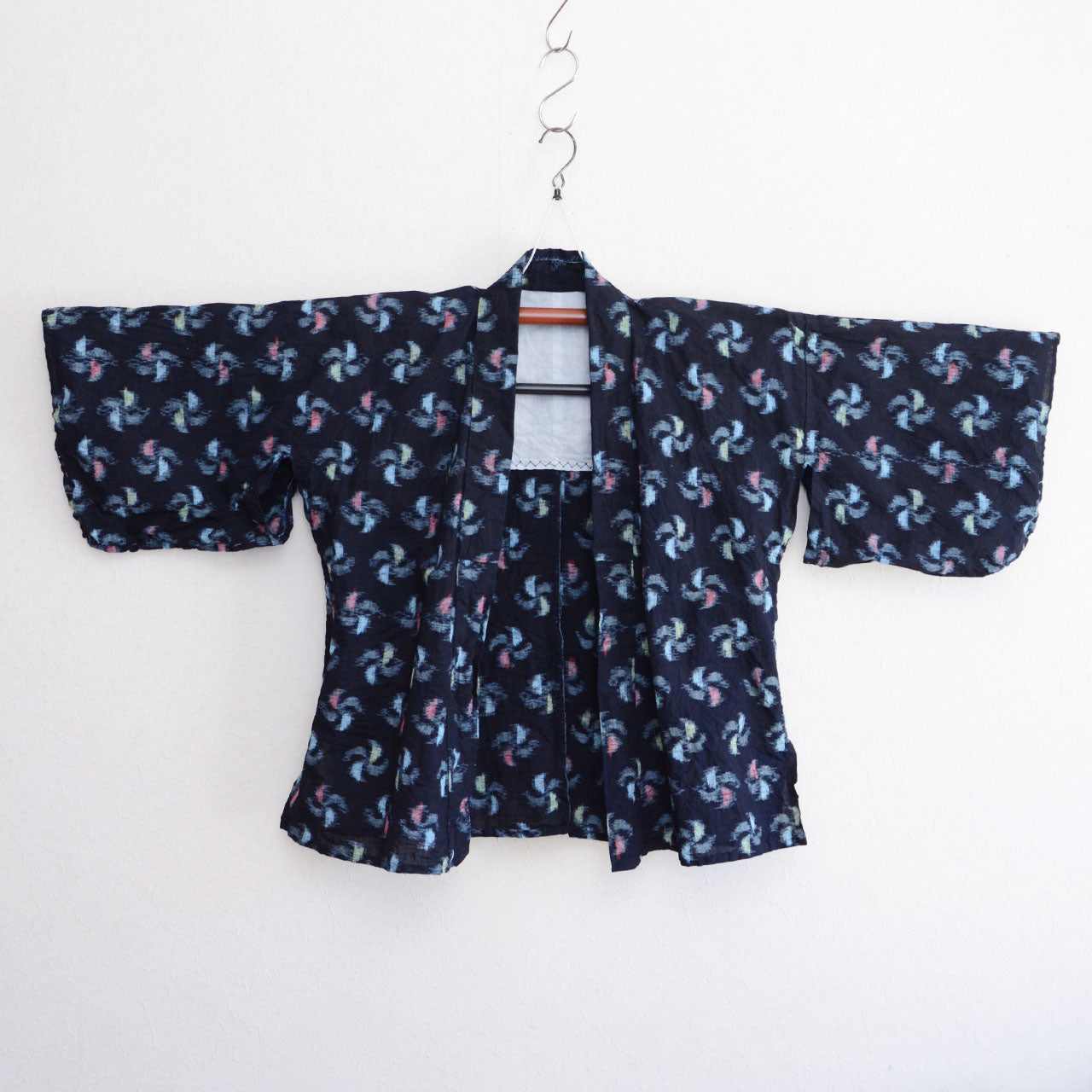 Antique Japanese noragi jacket, hand-stitched cotton, indigo and natural tones