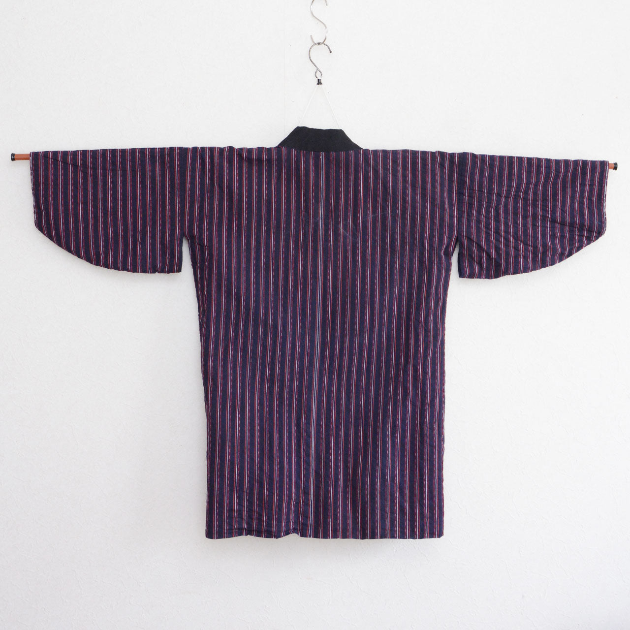Vintage noragi, striped woven cotton, Japan antique fabric, remake material
