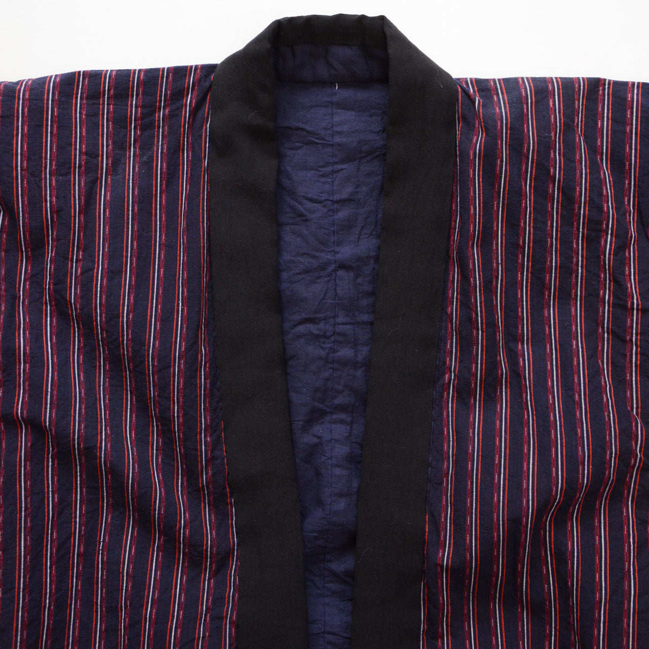 Striped cotton Japanese workwear jacket, vintage Showa era, antique fabric