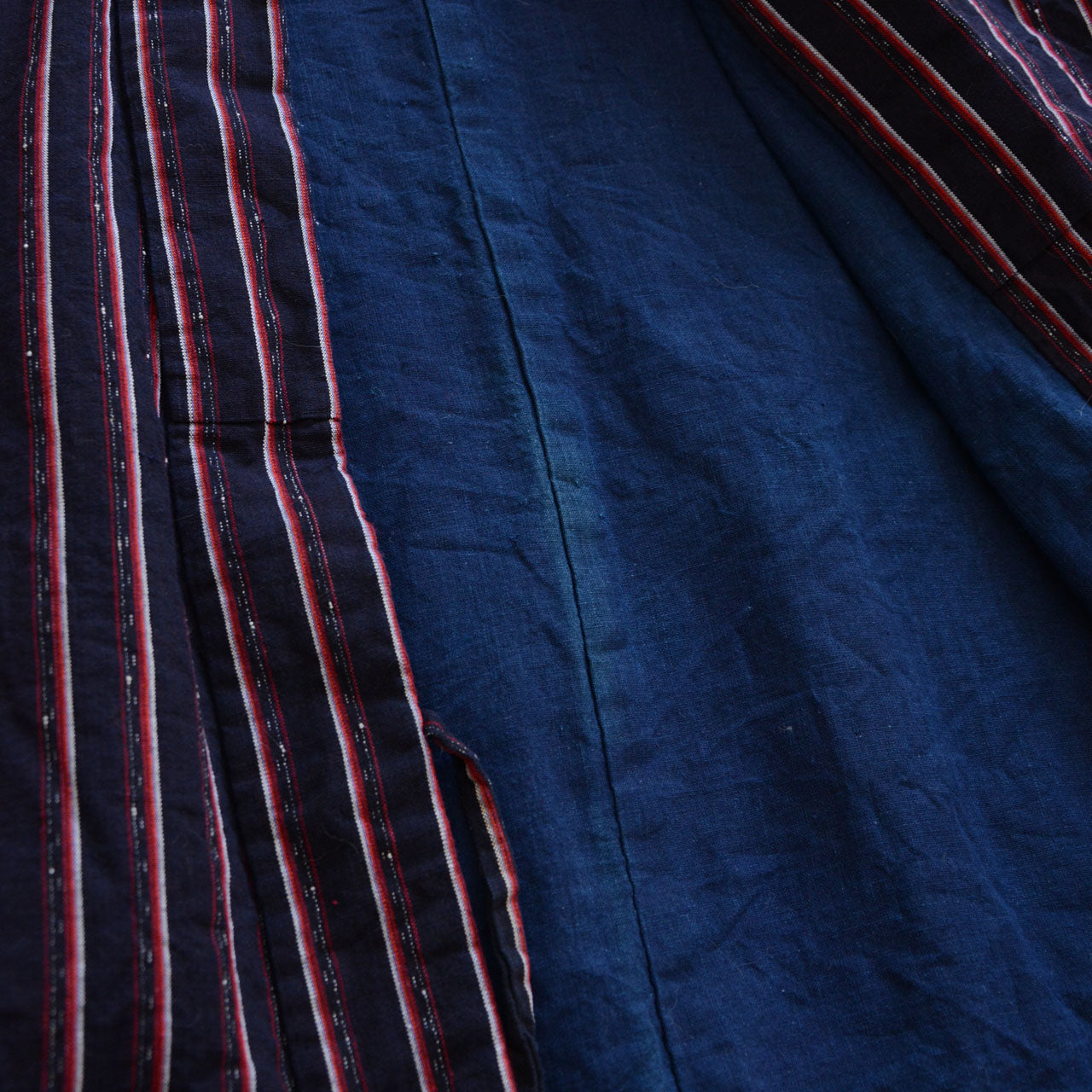 Vintage Japanese noragi garment using woven cotton textile