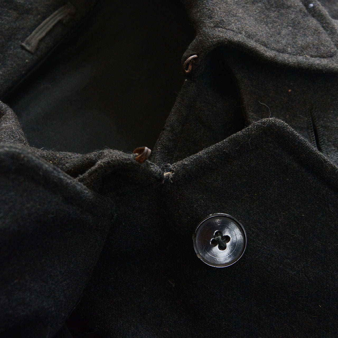 Tonbi coat, charcoal grey wool, vintage Japan, rare colour, Taisho Showa era outerwear