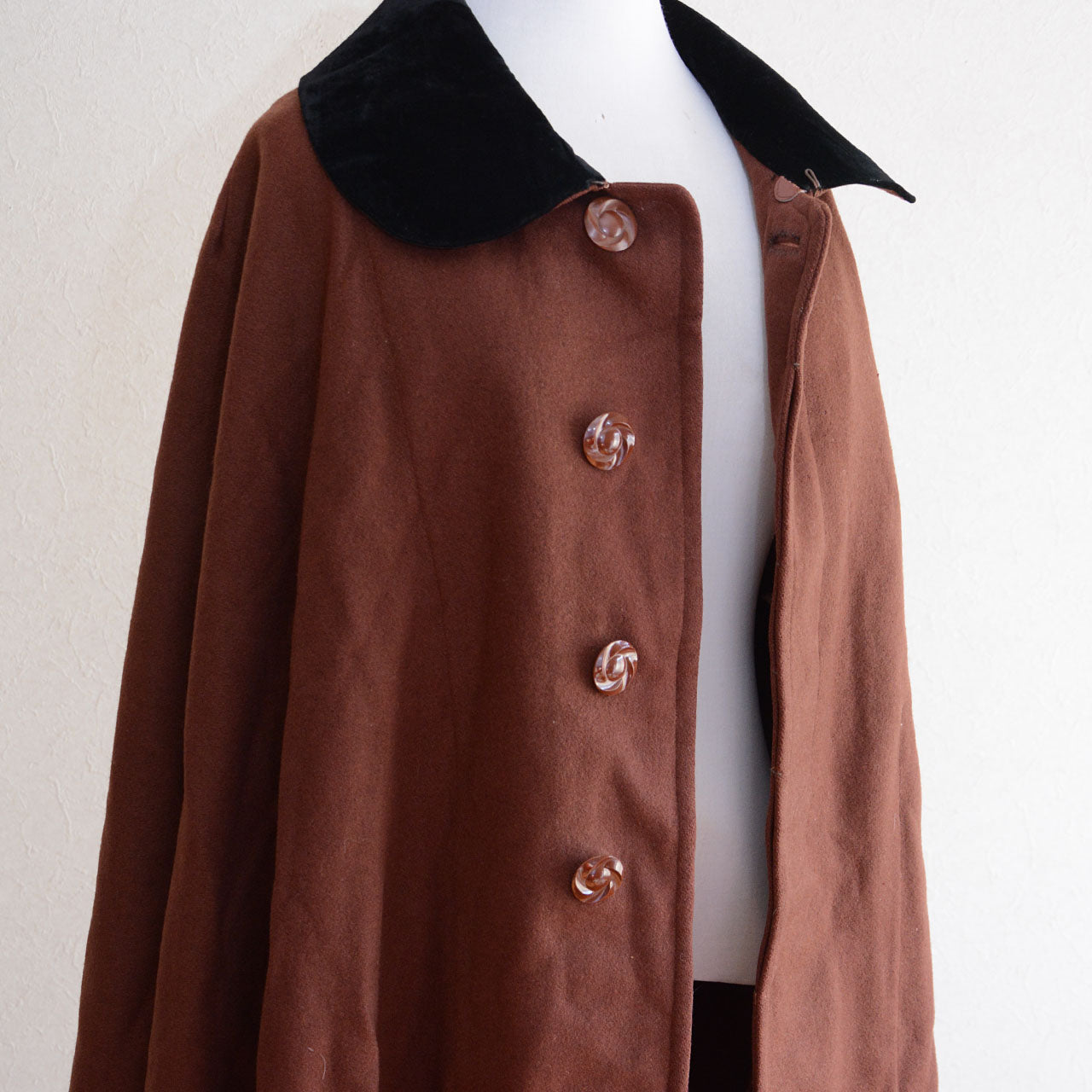 Japanese vintage wool cape offering depth and shadow not found in contemporary outerwear