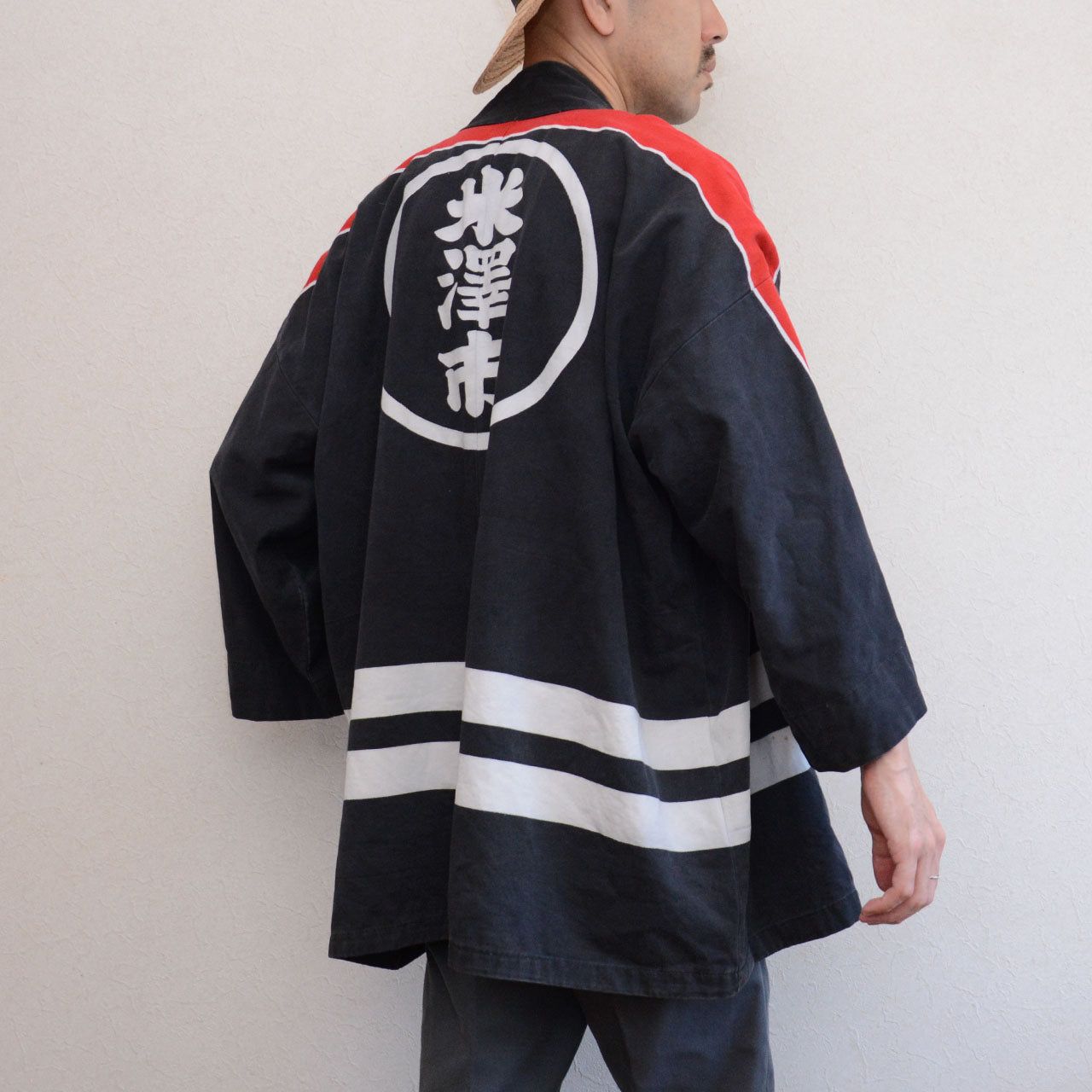 Handmade Japanese happi coat with historical design