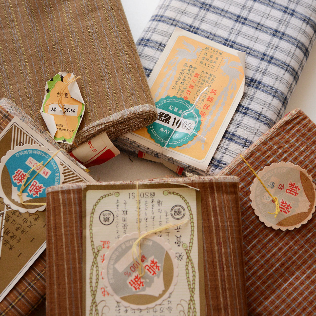 Traditional Japanese cotton rolls with unique color and texture