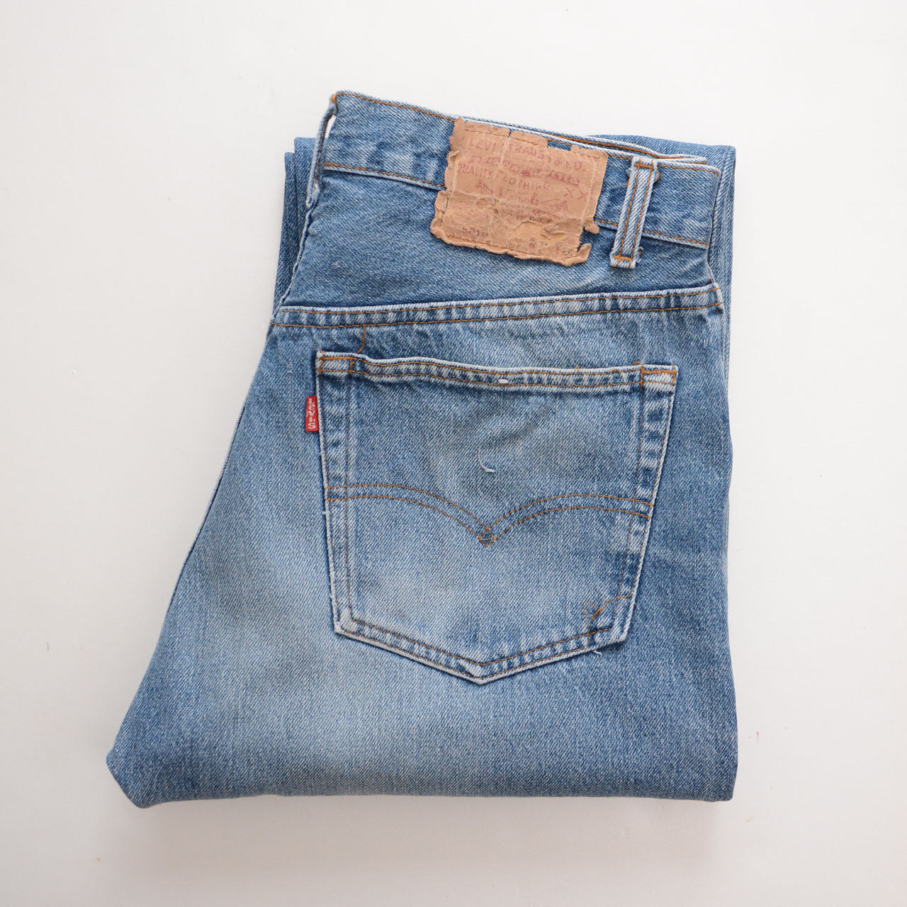 1980s Levi's 501 indigo denim jeans, 100% cotton, made in USA