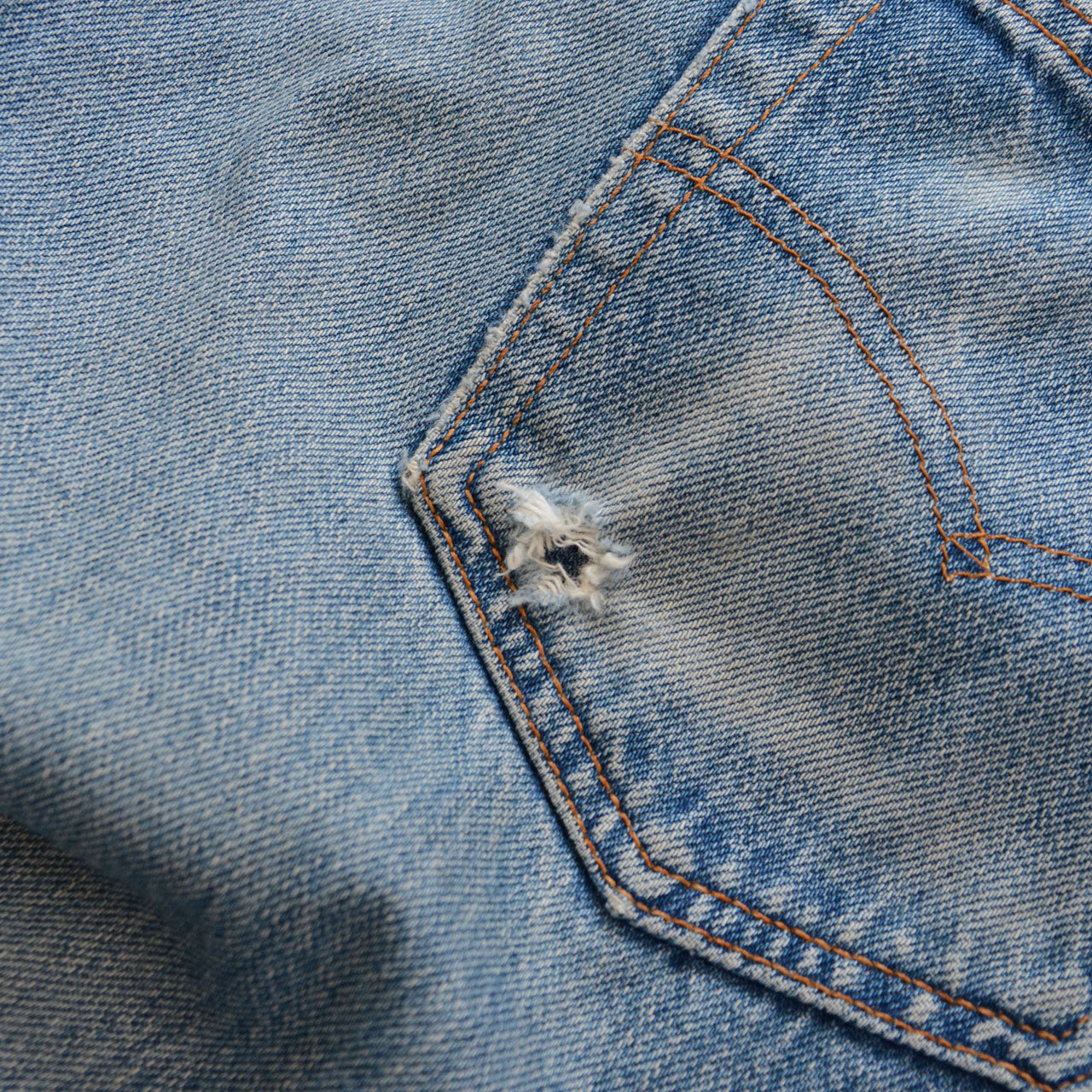 Levi's 501 indigo denim jeans, 1990s vintage, heavy cotton construction
