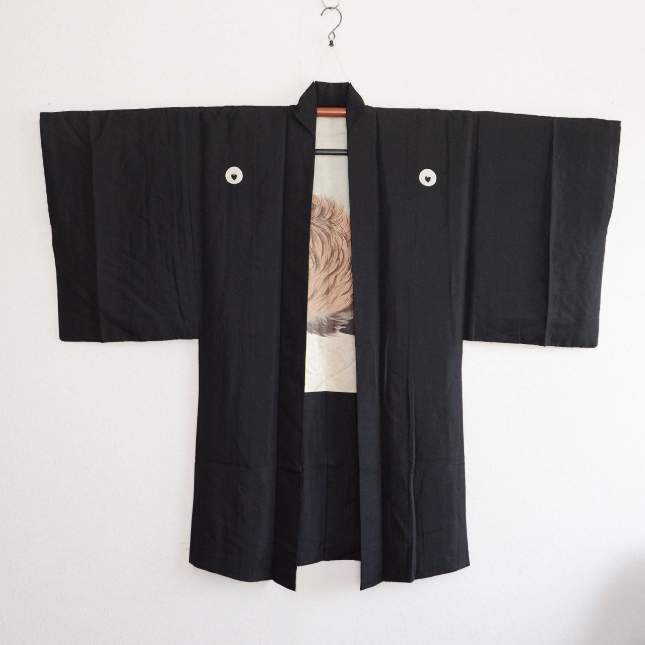 Vintage Black Haori with Five Family Crests