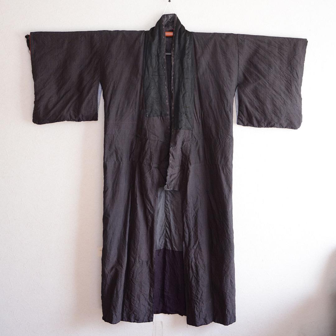Kimono Robe Long Crazy Pattern Japanese Fabric Vintage Stripe Pattern