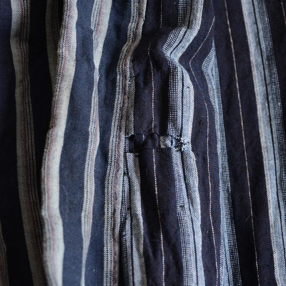 Kimono Robe Long Crazy Pattern Japanese Fabric Cotton Vintage Stripe Pattern Indigo Kasuri etc