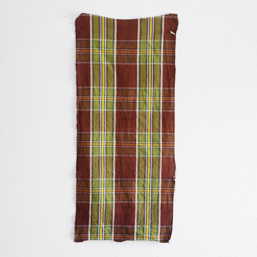 Japanese Fabric Scraps Cotton Futon Cover Vintage Set of 4 Check Pattern