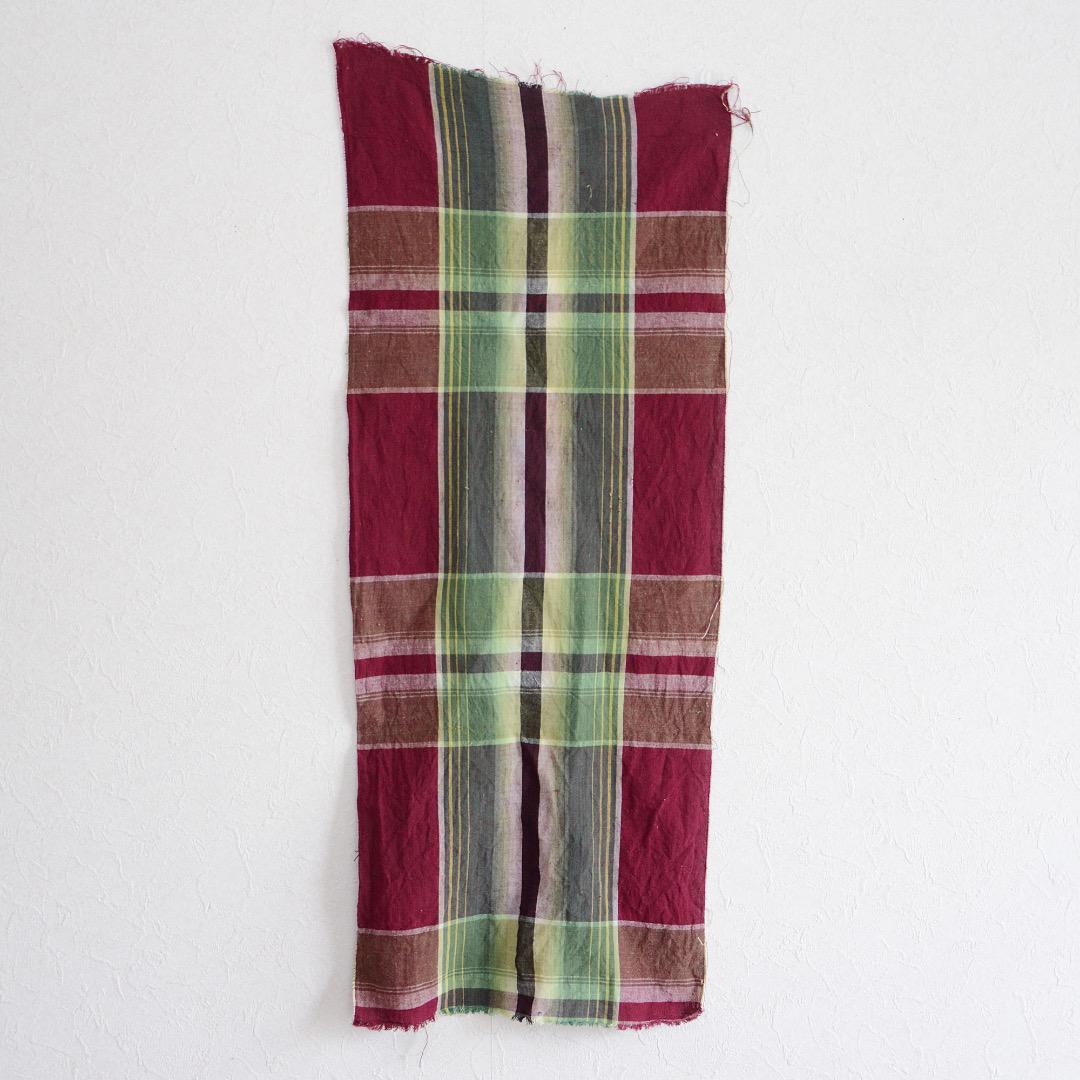 Japanese Fabric Scraps Cotton Futon Cover Vintage Set of 4 Check Pattern