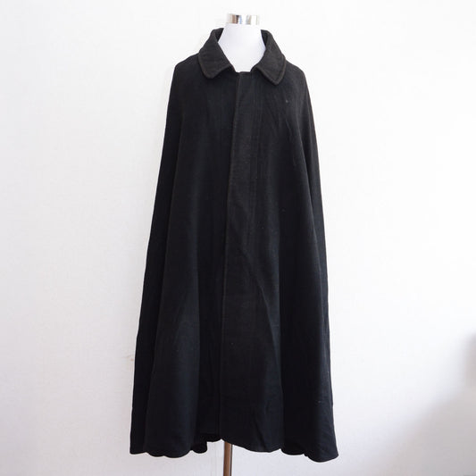 Antique Japanese black wool bankara mantle from the Taisho to early Showa era