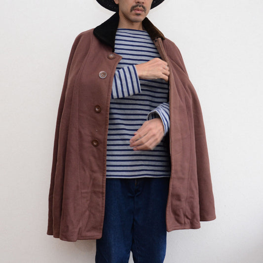 Vintage Japanese wool mantle with cape silhouette