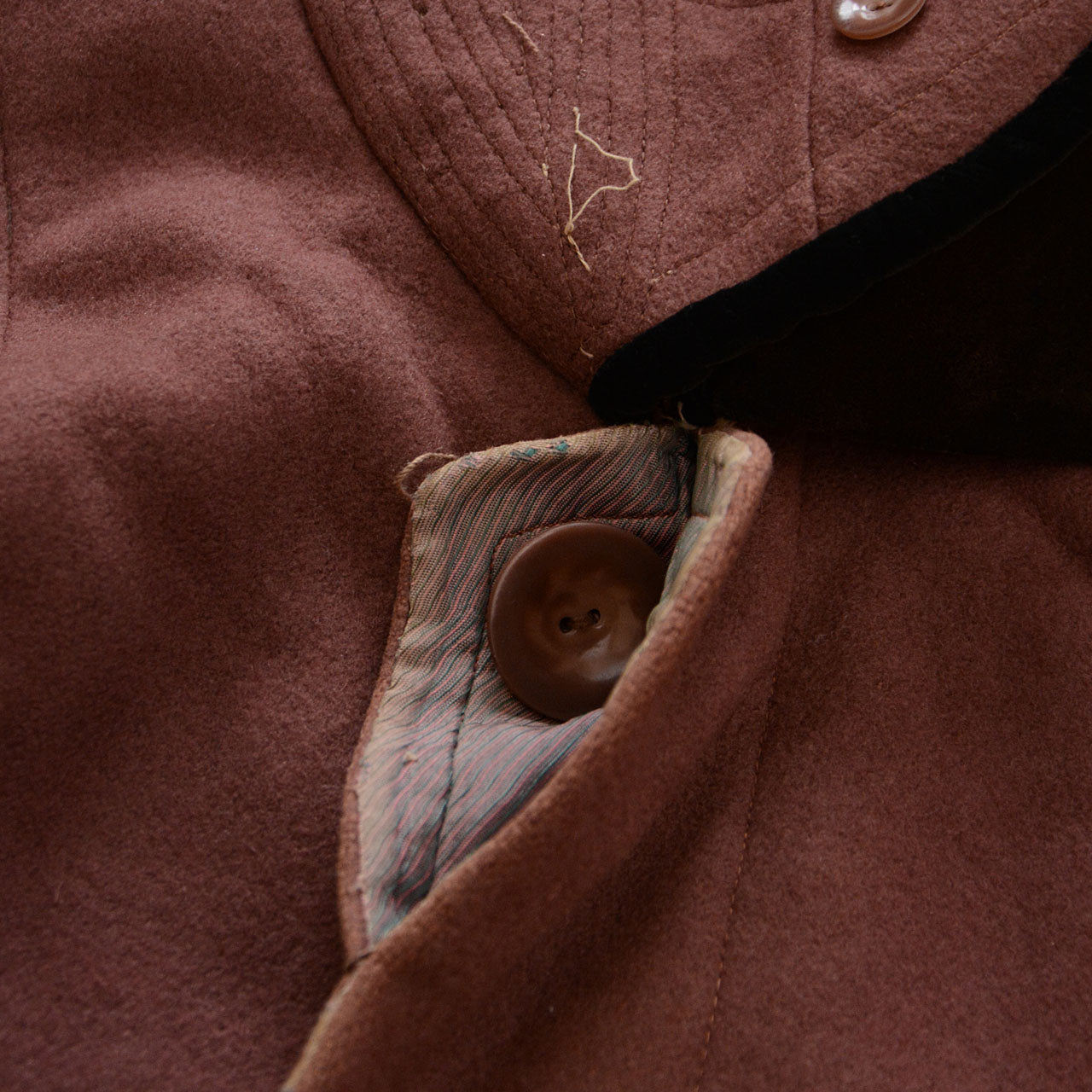 Showa-era wool outerwear with classic silhouette