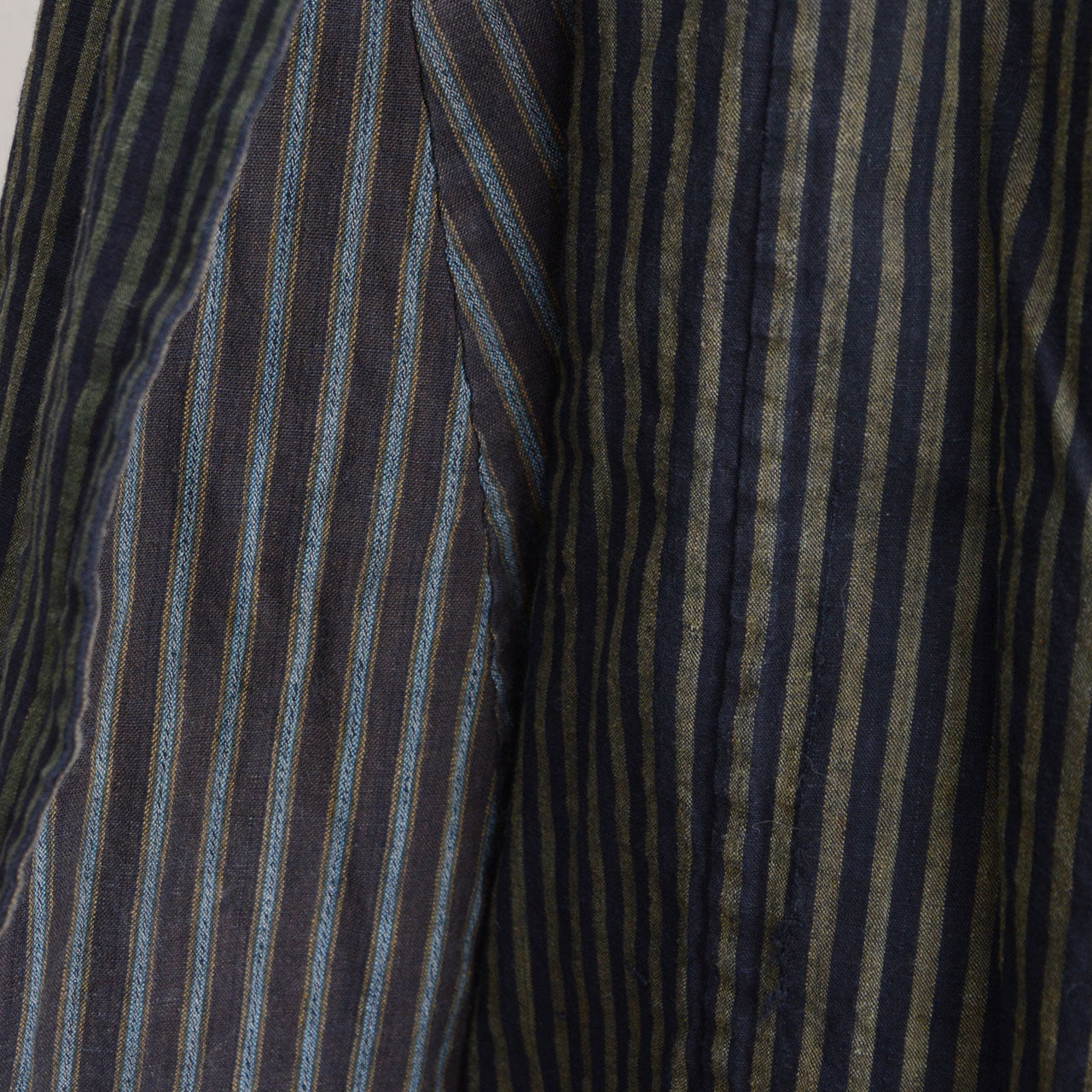 Antique Japanese striped cotton dochu-kappa, Meiji-Taisho period