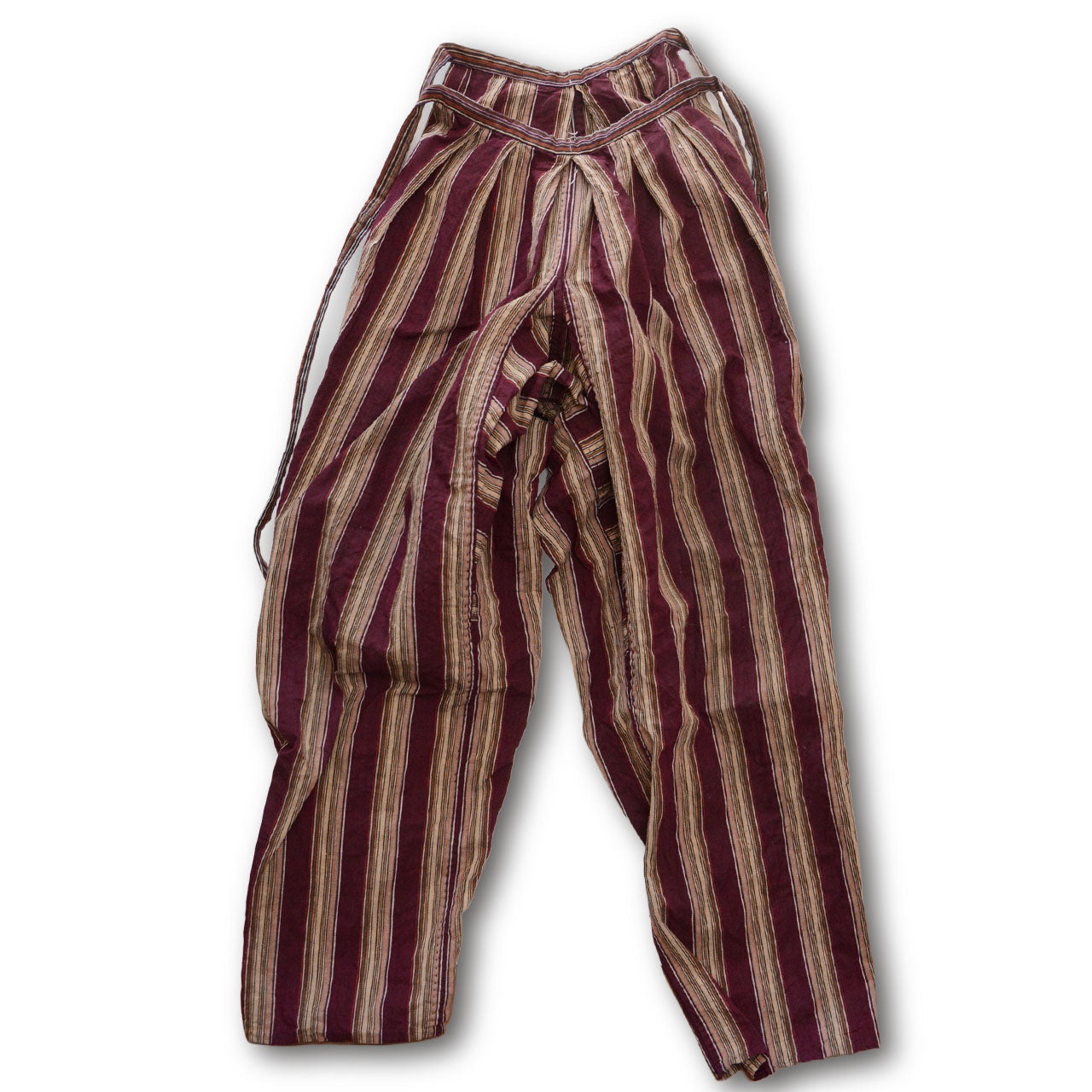 Vintage Mid-Showa Japanese cotton stripe monpe pants for daily wear