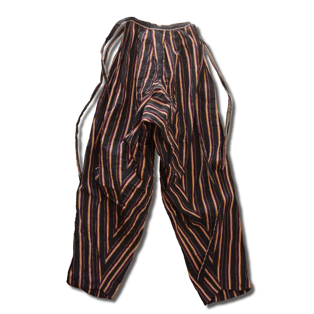 Japanese work pants, traditional monpe with waist ties