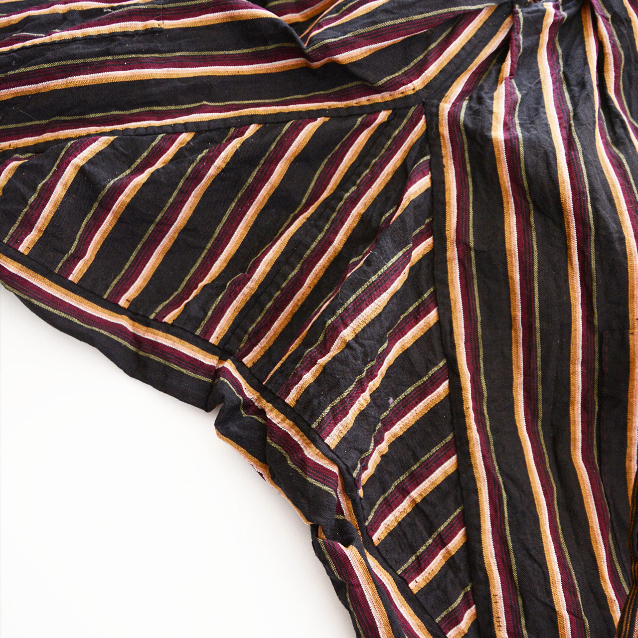 Rustic Japanese striped cotton monpe, ideal for upcycle projects