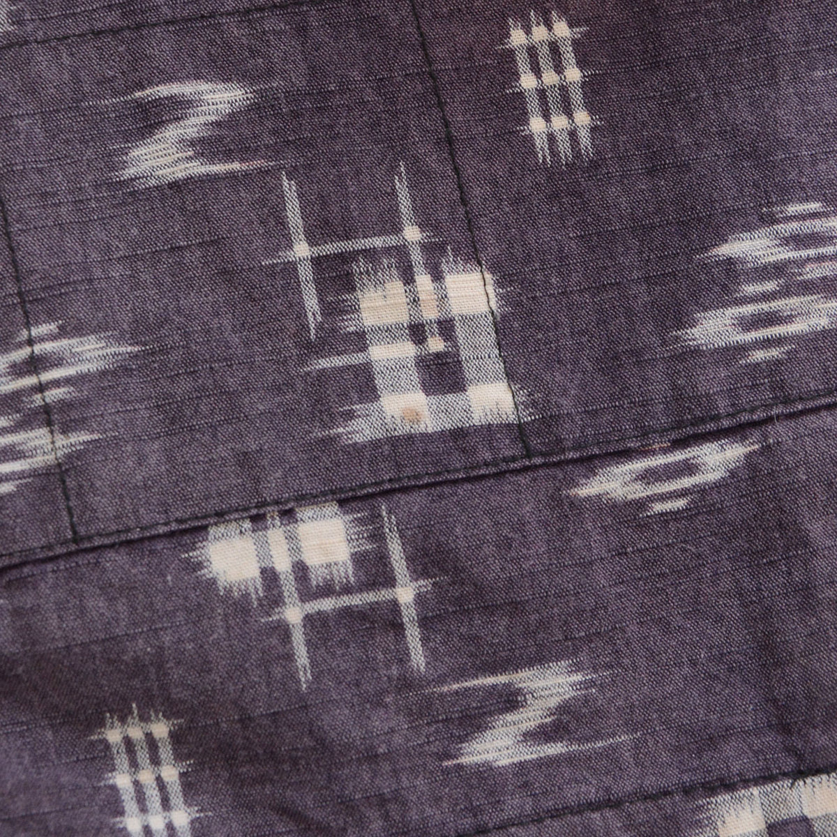 Small brownish stains on the kasuri pattern of Showa-era Japanese vintage cotton monpe pants