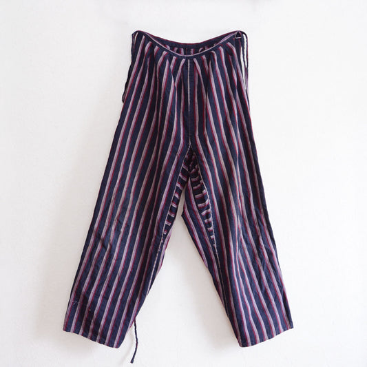 Vintage Japanese cotton workwear pants made from traditional handcrafted fabric.
