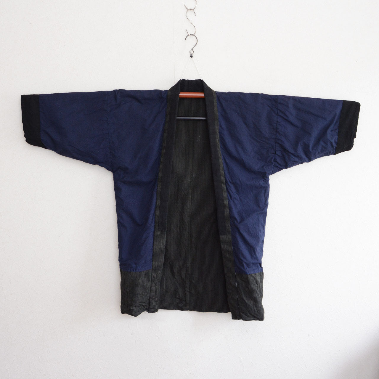 Cotton striped Noragi jacket from Japan, showcasing authentic rural workwear design