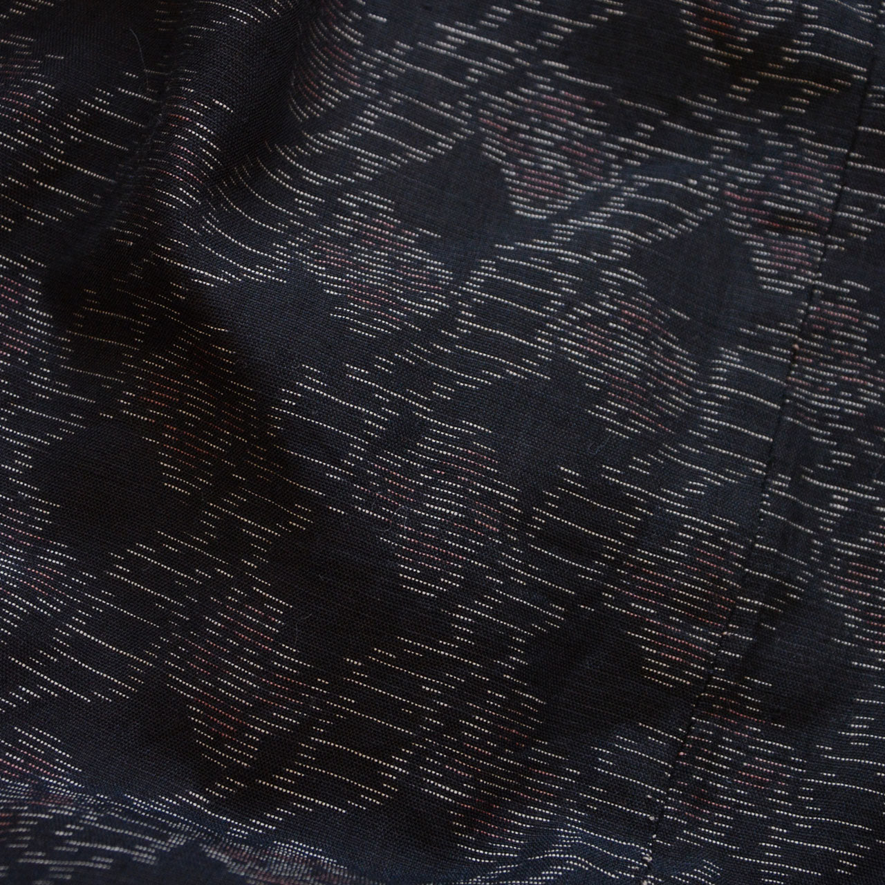 Vintage Japanese noragi jacket, outer fabric, floral mixed-weave textile design detail, Showa era
