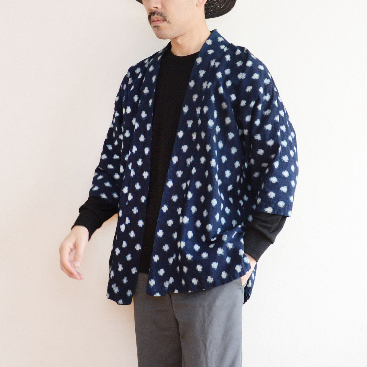 Indigo-dyed Japanese Noragi with historical and cultural value.