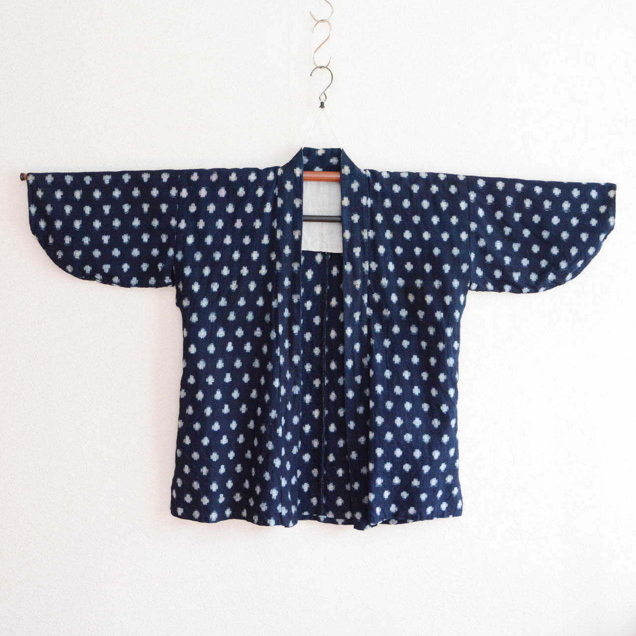 Indigo-dyed cotton Japanese workwear jacket from mid-Showa period.