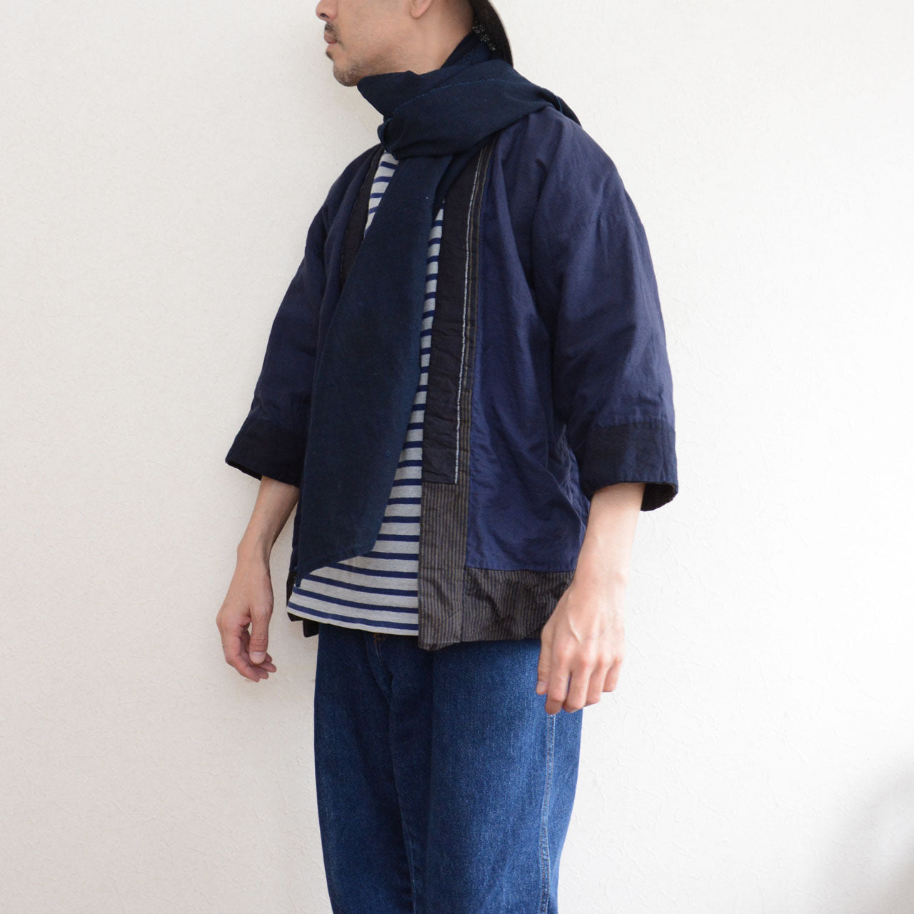 Classic Japanese vintage workwear jacket with authentic hand-stitched details