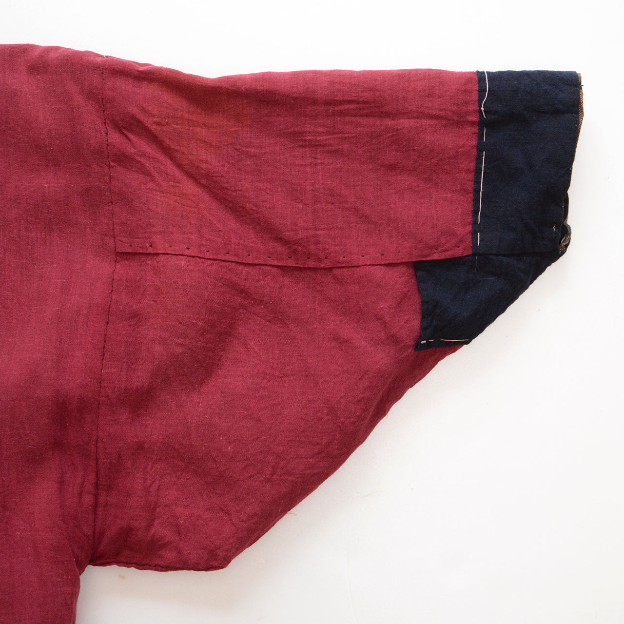 Sleeve shape detail of vintage noragi jacket — cotton, mid Showa era, Tohoku, Japan vintage