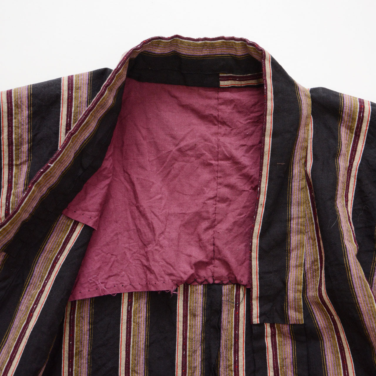 Traditional Japanese noragi composed of striped cotton fabric